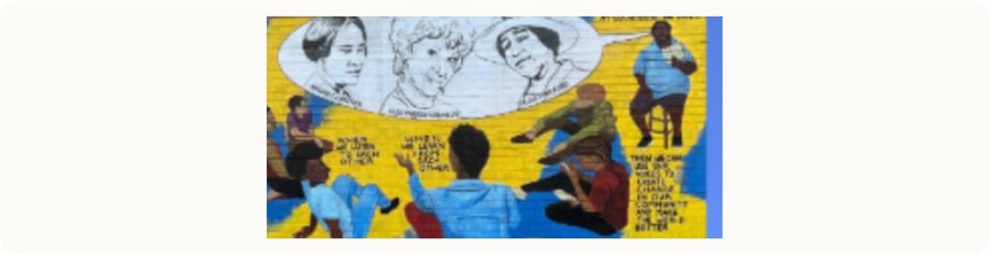 Student-designed community mural about leadership and ambition